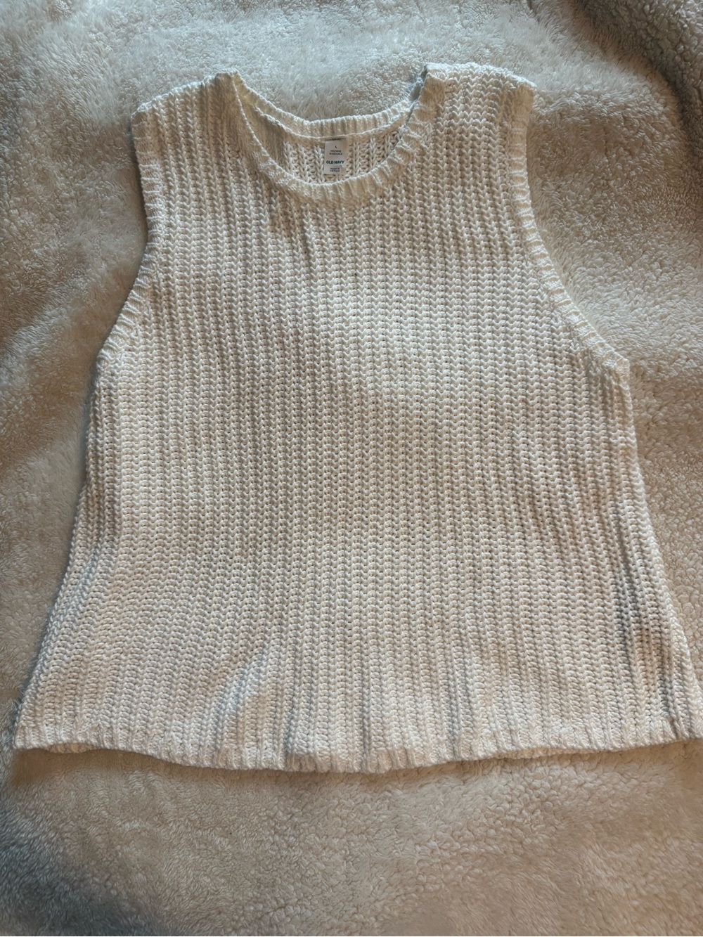 Old Navy Cream Knit Sleeveless Tank Top